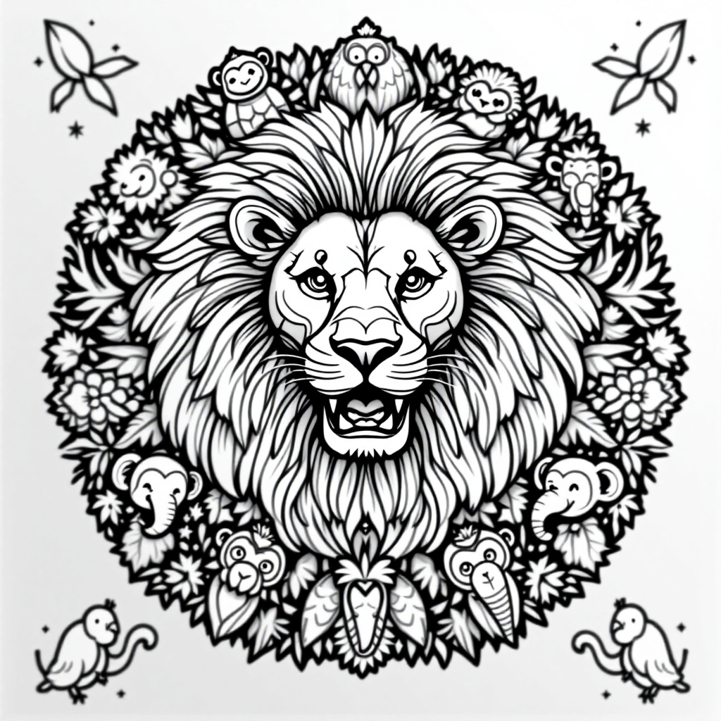 Animal Mandala Free Coloring Pages