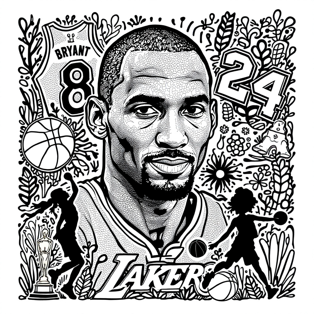 Kobe Bryant Free Coloring Pages