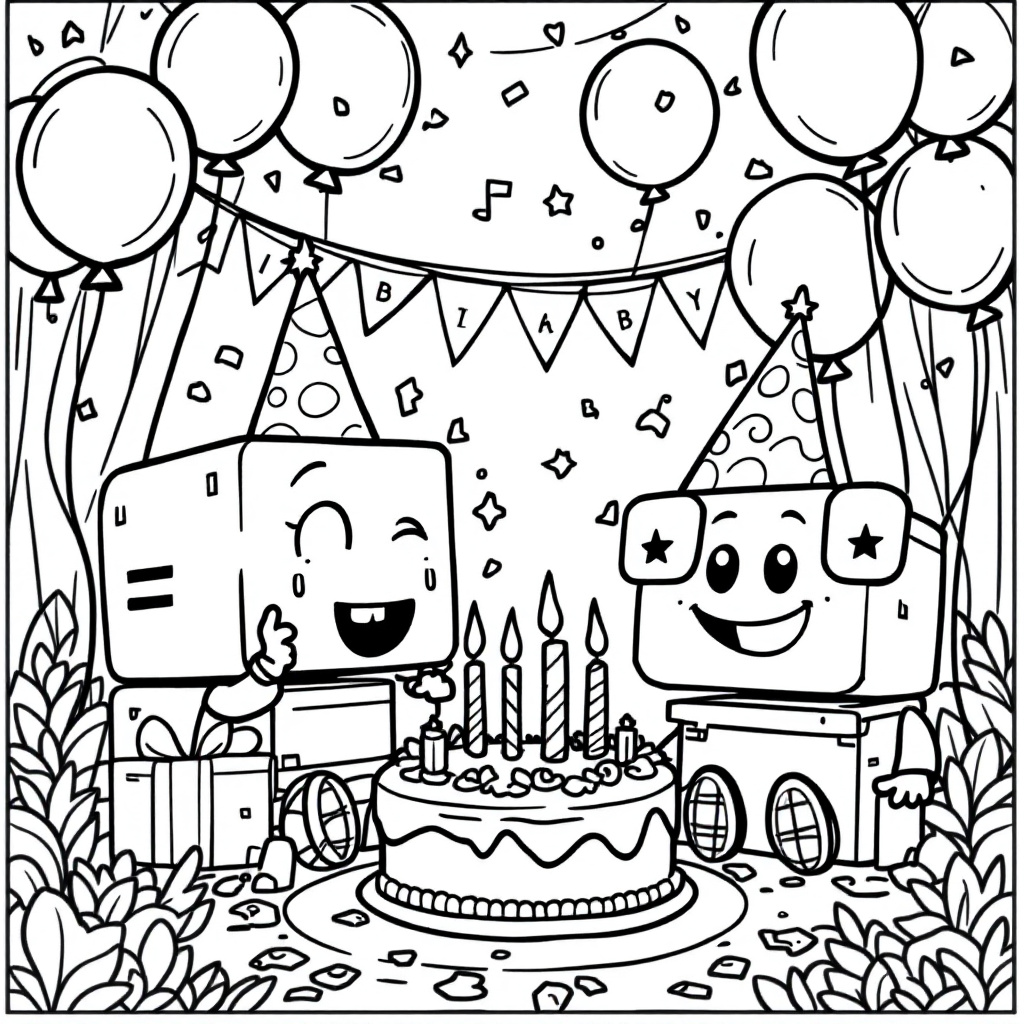 Christmas Numberblocks Coloring Page